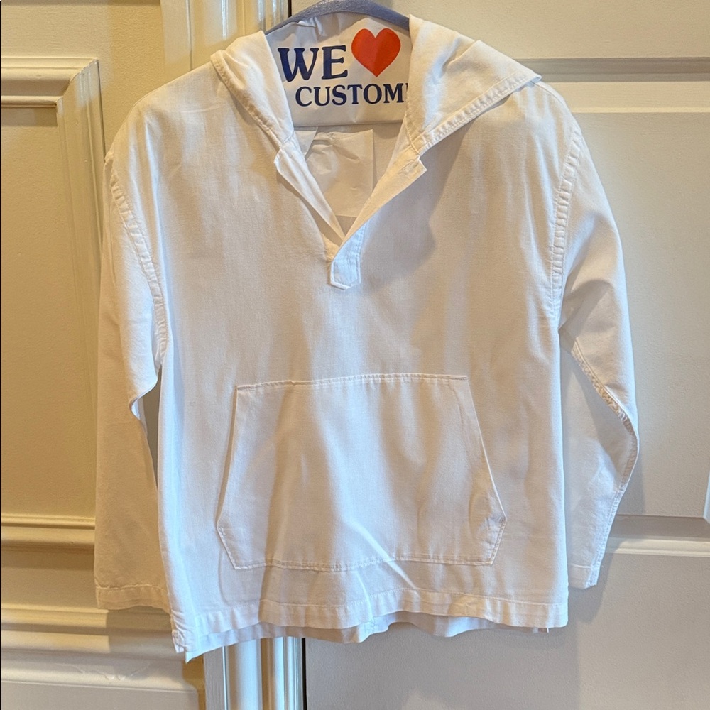 ZARA Boys White linen hooded shirt